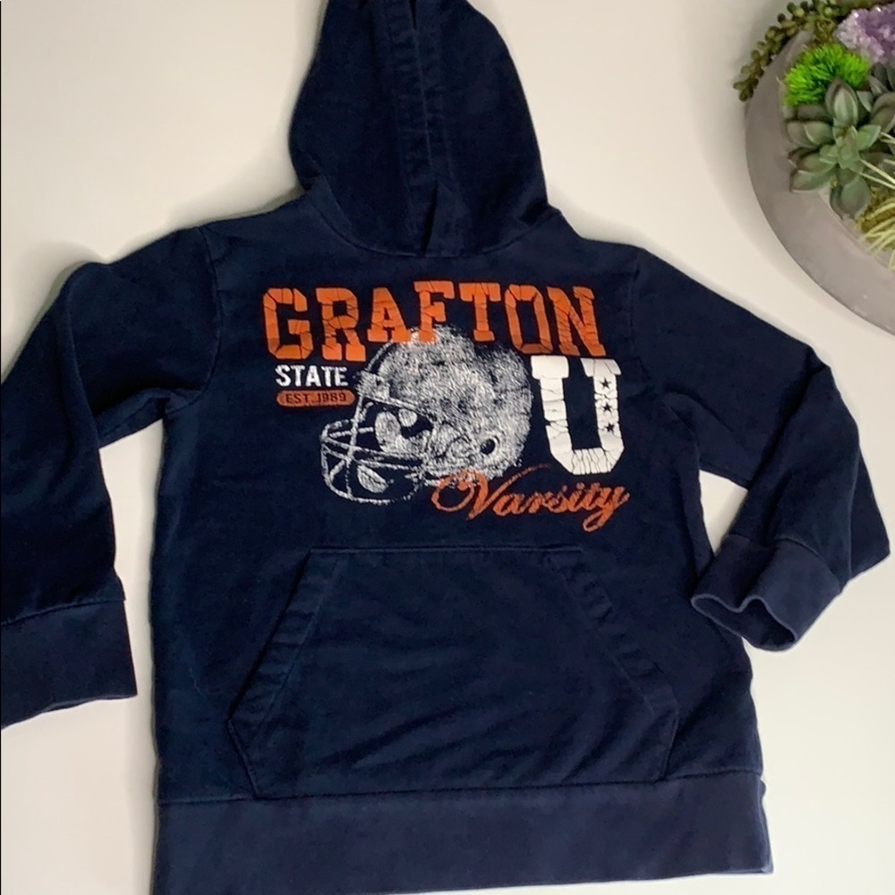 Children’s Place Grafton State U Hooded Sweatshirt medium boys navy